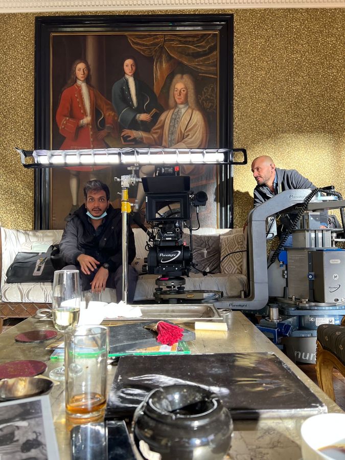 On the monitor — period drama set